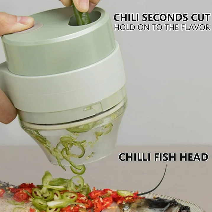 🥕 4 - in - 1 Portable Electric Vegetable Slicer Set