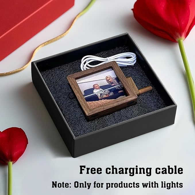 ✨ Custom Photo Flip Book Frame with Light | Hand-Cranked Animated Memory Album | Perfect Valentine’s Day Gift for Couples ❤️