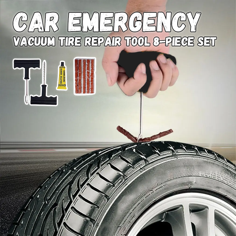 Car Emergency Vacuum Tire Repair Tool 8-Piece Set