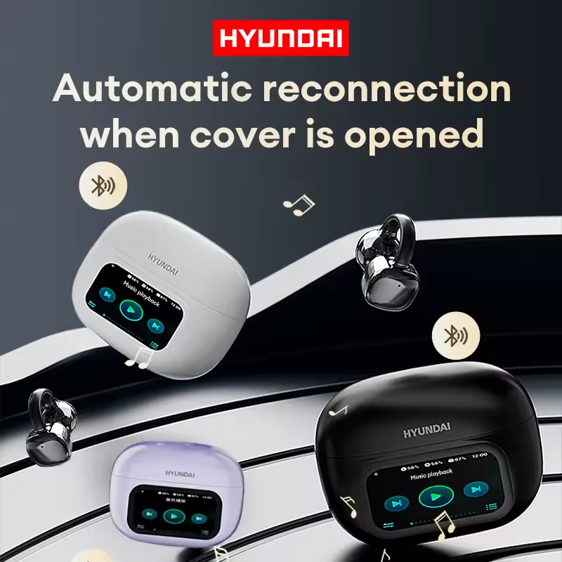 Wireless Bluetooth Headphones LED Power Display Earphones Mic Noise Cancellation Stereo Sound Earphones