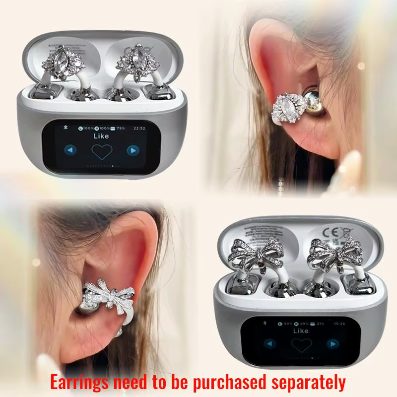 Wireless Bluetooth Headphones LED Power Display Earphones Mic Noise Cancellation Stereo Sound Earphones