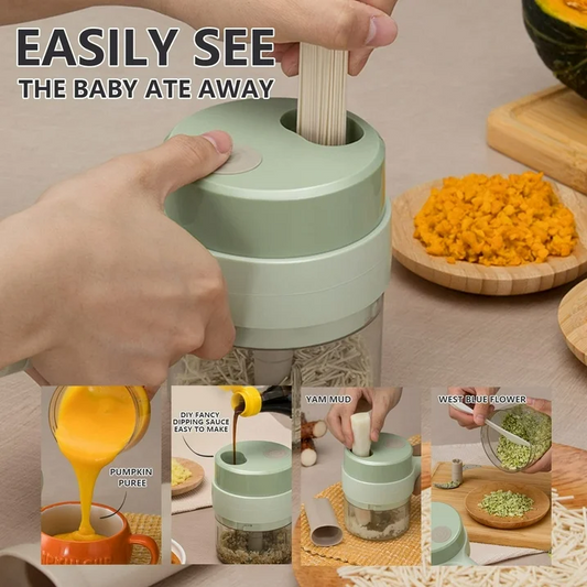 🥕 4 - in - 1 Portable Electric Vegetable Slicer Set