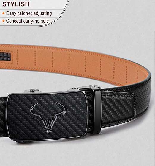 BULLIANT Genuine Leather Ratchet Belt