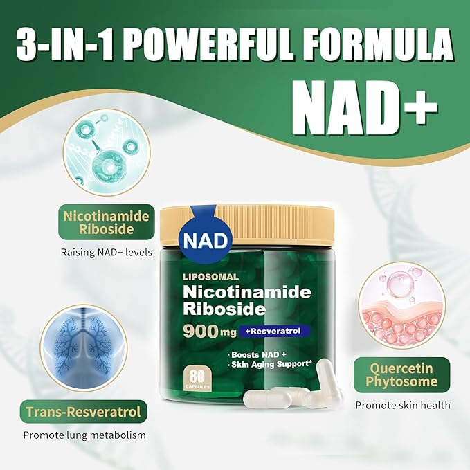 🌟【Science-Backed Youth Revival】NAD+ Synergy Formula – Defy Aging, Boost Energy &amp; Focus! 🔬