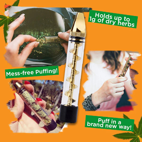 Portable Easy-To-Clean Twisted Glass Blunt Pipe