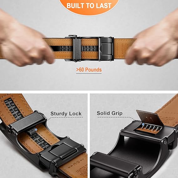 BULLIANT Genuine Leather Ratchet Belt