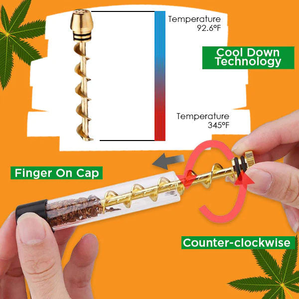 Portable Easy-To-Clean Twisted Glass Blunt Pipe